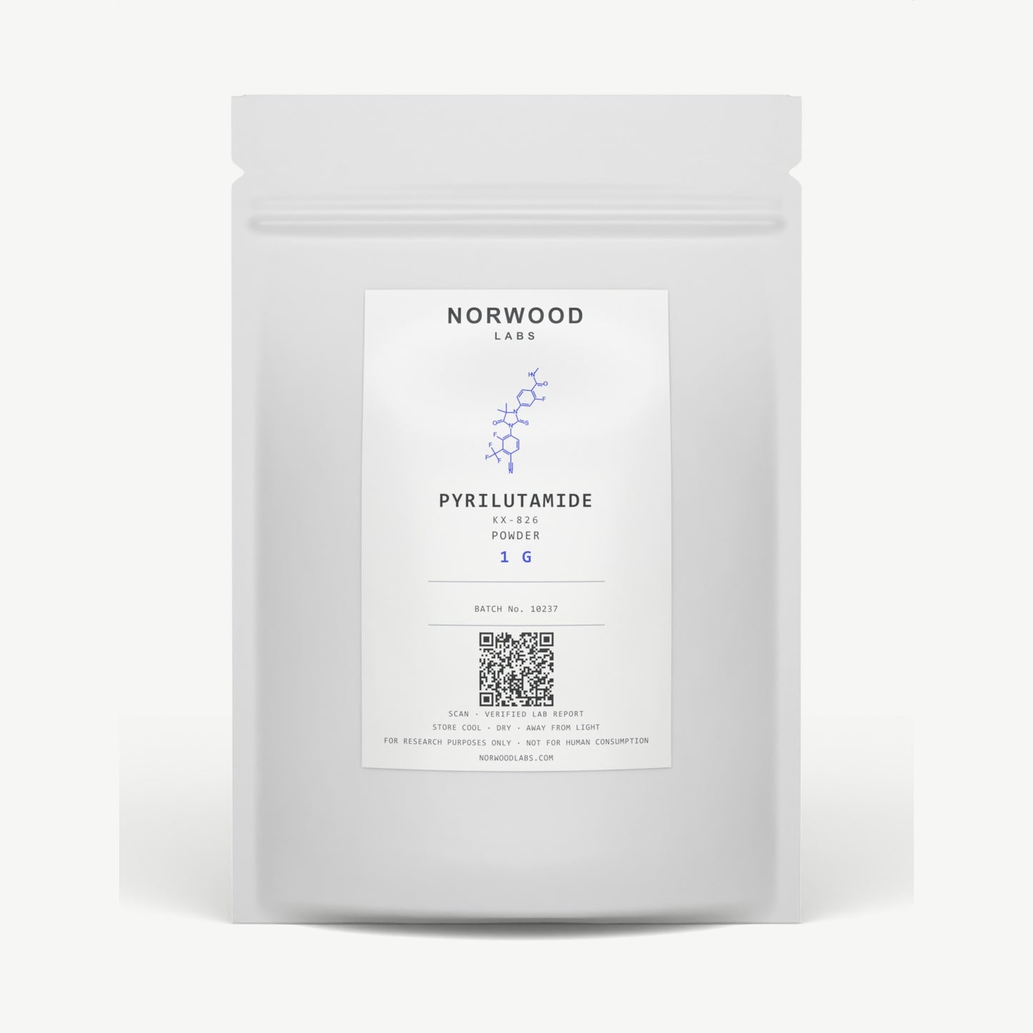 Pyrilutamide KX-826 powder 1 g resealable pouch, Norwood Labs