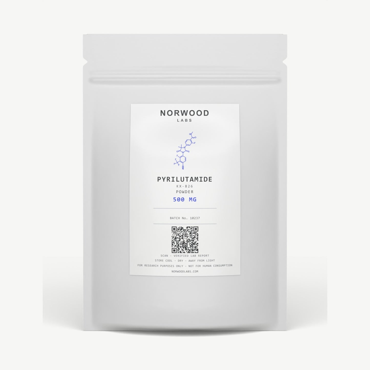 Pyrilutamide KX-826 powder 0.5 g resealable pouch, Norwood Labs