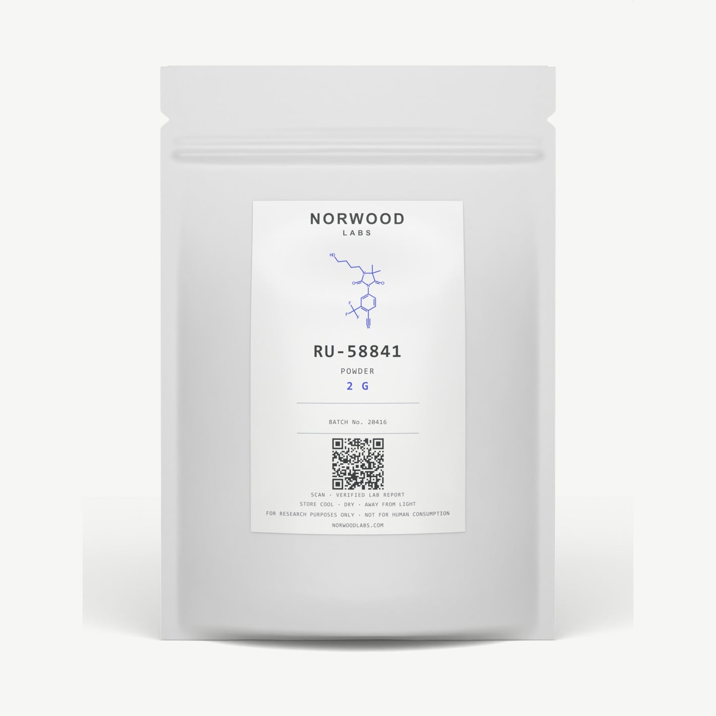 RU-58841 powder 2 g resealable pouch, Norwood Labs