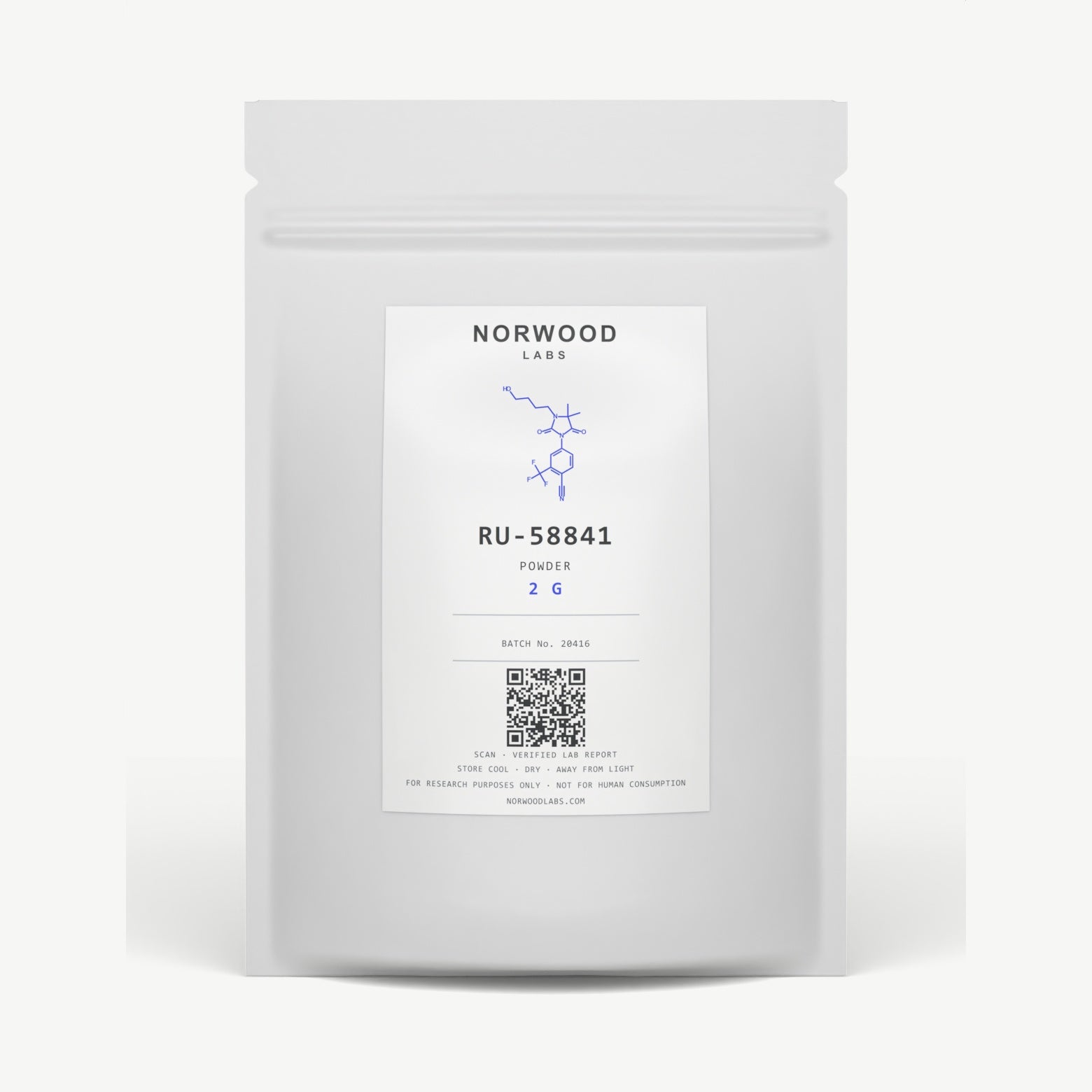 RU-58841 powder 2 g resealable pouch, Norwood Labs