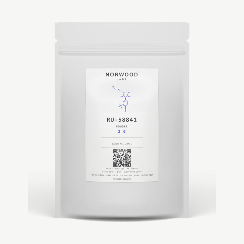 RU-58841 powder 2 g resealable pouch, Norwood Labs powder