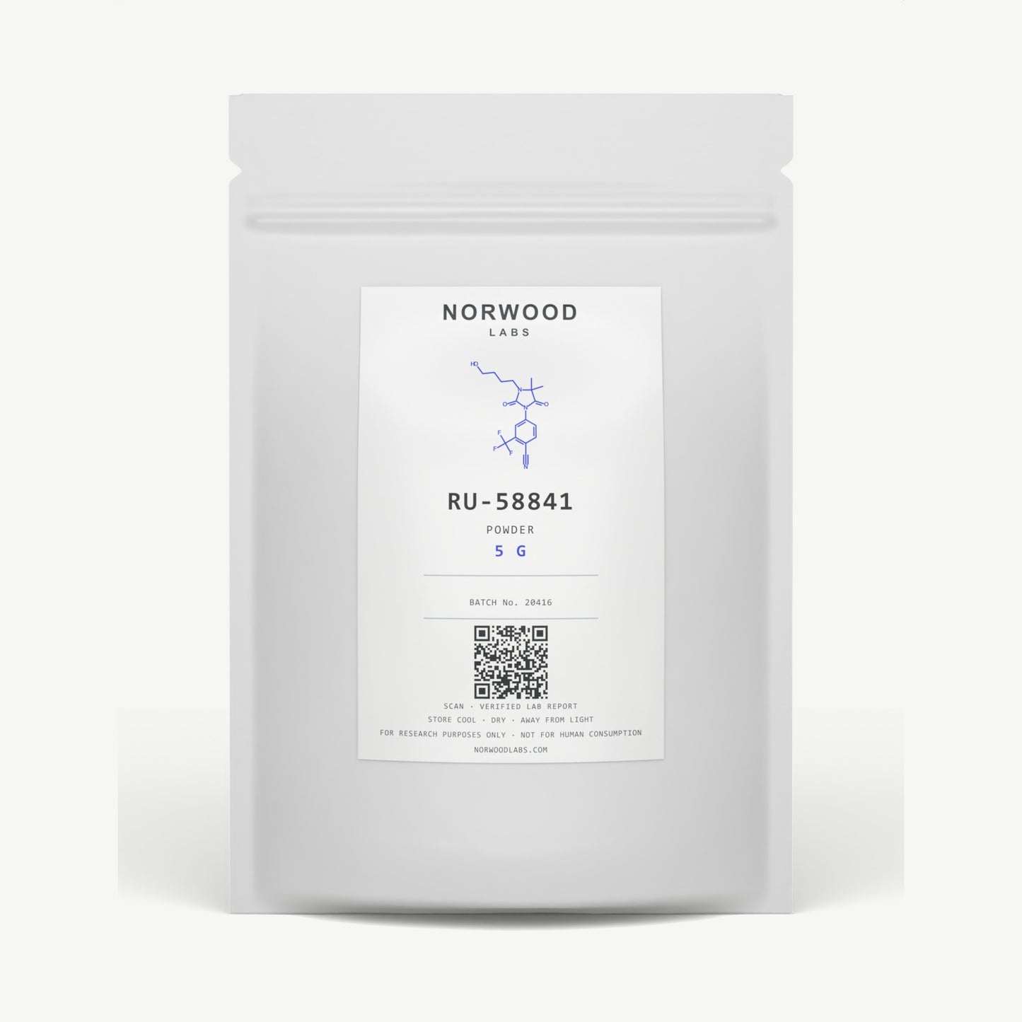 RU-58841 powder 5 g resealable pouch, Norwood Labs